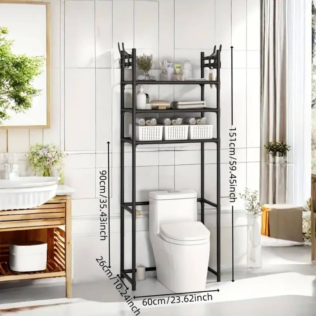 Étagère de Rangement Moderne sur Pied pour Toilettes 3 Tier – رف تخزين المرحاض - Maison - صورة 3