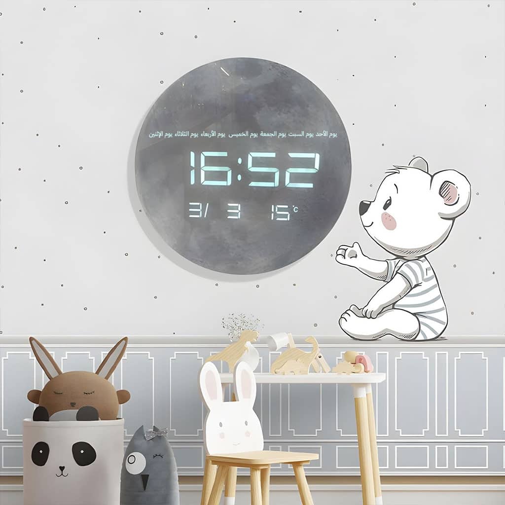 Horloge Murale Moon Numérique LED 13 Pouces – ساعة حائط رقمية - Électronique - صورة 4