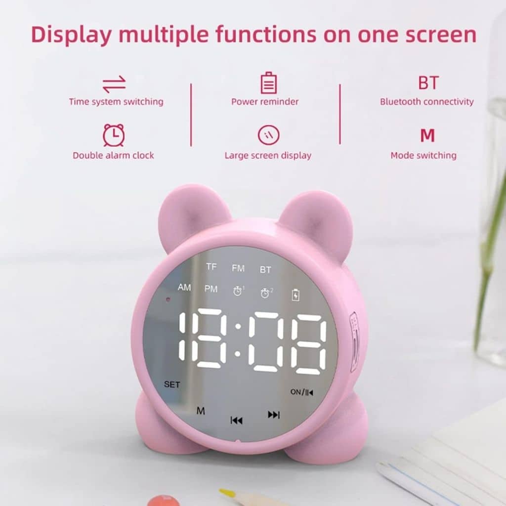 Réveil Numérique Sans Fil avec Affichage LED Miroir et Haut-Parleur Bluetooth - منبه رقمي لاسلكي بشاشة مرآة ومكبر صوت بلوتوث - Électronique - صورة 7