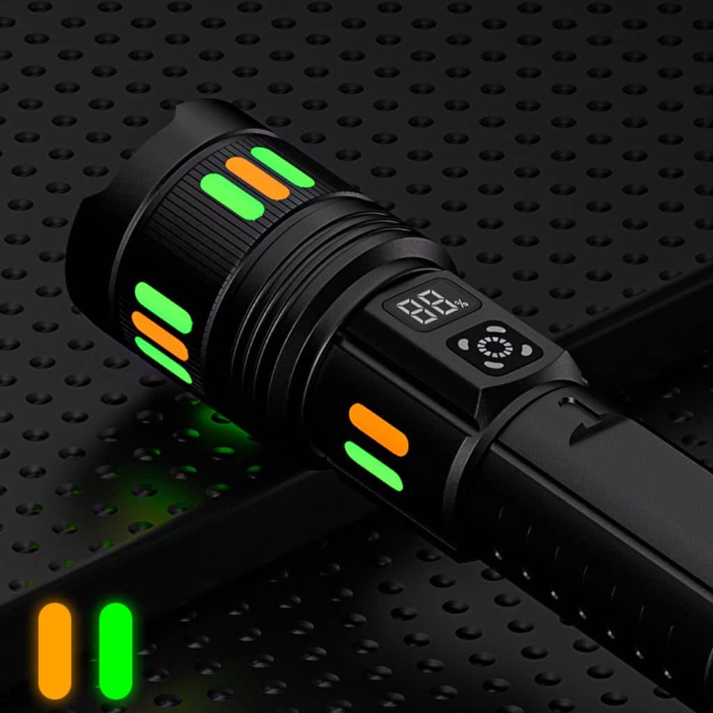 Lampe de Poche LED à Zoom Télescopique avec Bandes Fluorescentes - مصباح يدوي مع زووم تلسكوبي - Camping et Randonnée - صورة 7