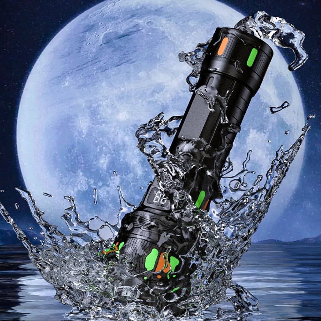 Lampe de Poche LED à Zoom Télescopique avec Bandes Fluorescentes - مصباح يدوي مع زووم تلسكوبي - Camping et Randonnée - صورة 8