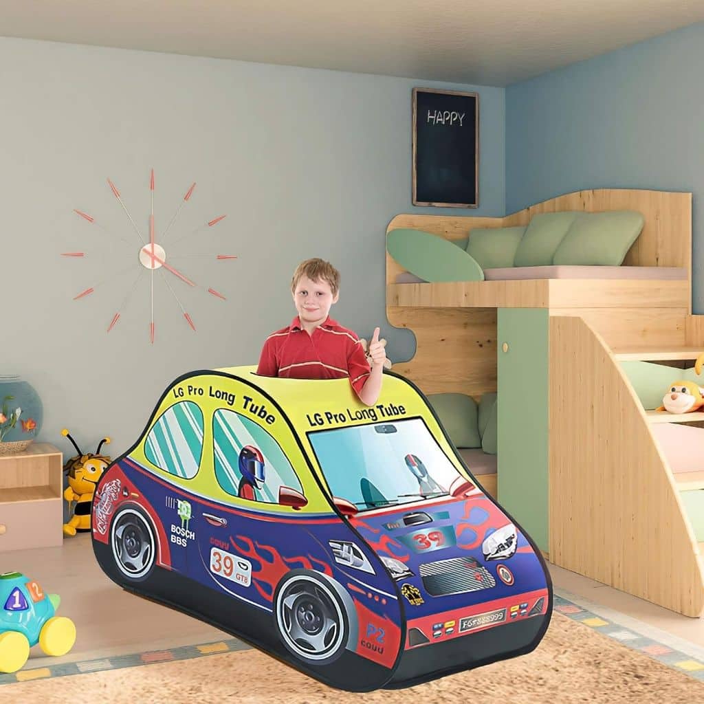 Tente de Jeu Voiture de Course Pop-Up pour Enfants – خيمة لعب سيارة سباق للأطفال مع 50 كرة بلاستيكية - Jouet & Gaming - صورة 5