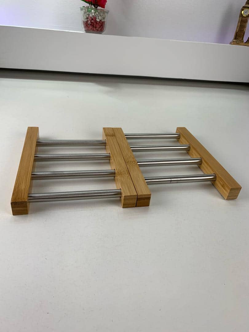 Dessous de Plat Extensible en Bambou et Acier Inoxydable – قاعدة أواني قابلة للتمديد - Cuisine - صورة 7