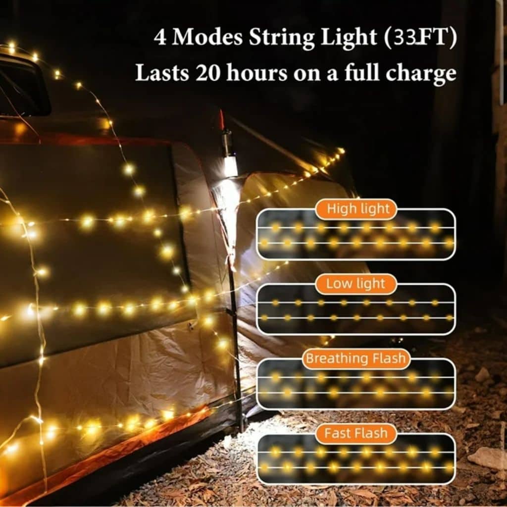 Guirlande Lumineuse LED Rechargeable 4en1 Étanche IPX4 - سلسلة أضواء قابلة لإعادة الشحن - Électronique - صورة 7