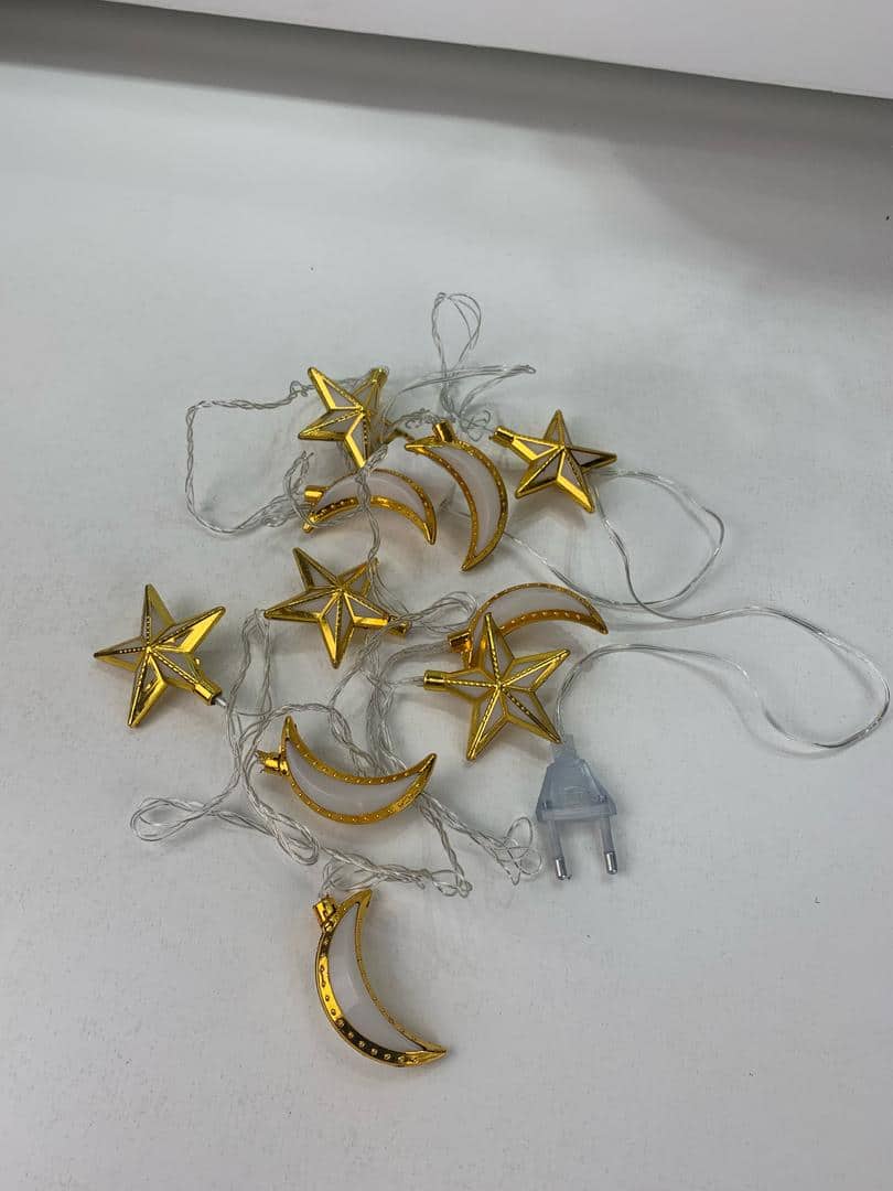 Guirlande Lumineuse Eid et Ramadan LED 10pcs - إضاءة رمضان على شكل قمر ونجمة - صورة 10