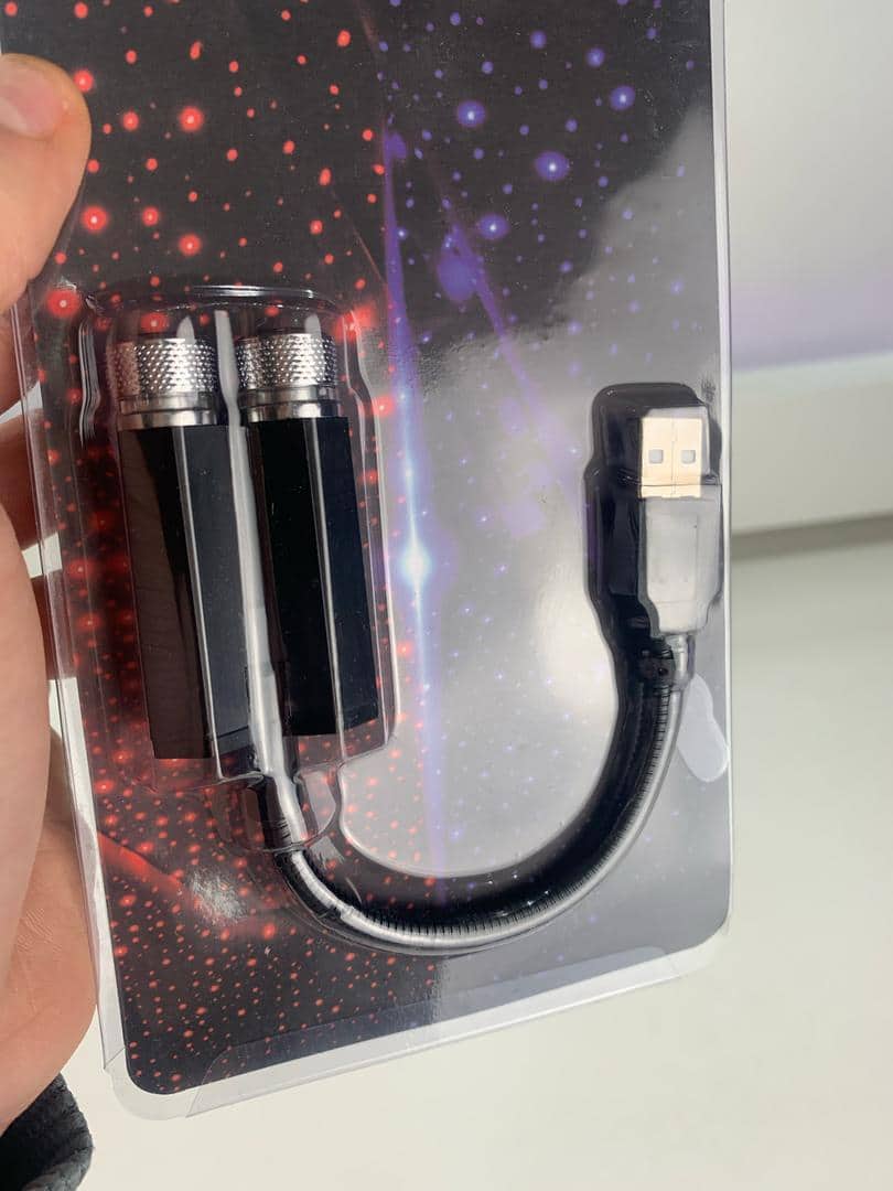 Double Projecteur Étoilé LED pour Intérieur de Voiture USB – إضاءة سقف السيارة - Accessoires Auto/Moto - صورة 9