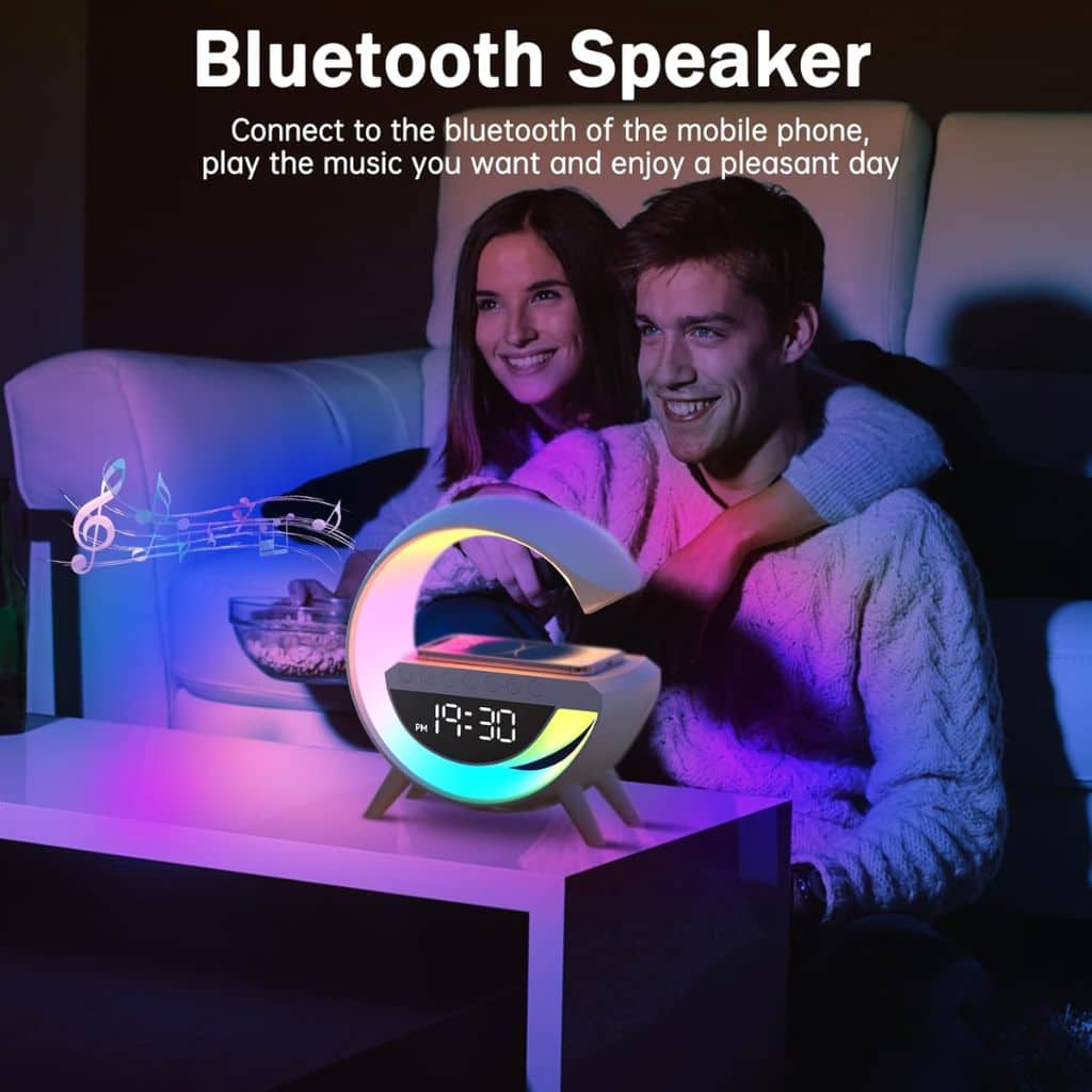 Lampe d'Ambiance LED avec Chargeur Sans Fil et Enceinte Bluetooth - مصباح مع شاحن لاسلكي ومكبر صوت بلوتوث - Électronique - صورة 4