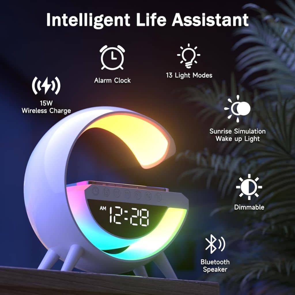 Lampe d'Ambiance LED avec Chargeur Sans Fil et Enceinte Bluetooth - مصباح مع شاحن لاسلكي ومكبر صوت بلوتوث - Électronique - صورة 7