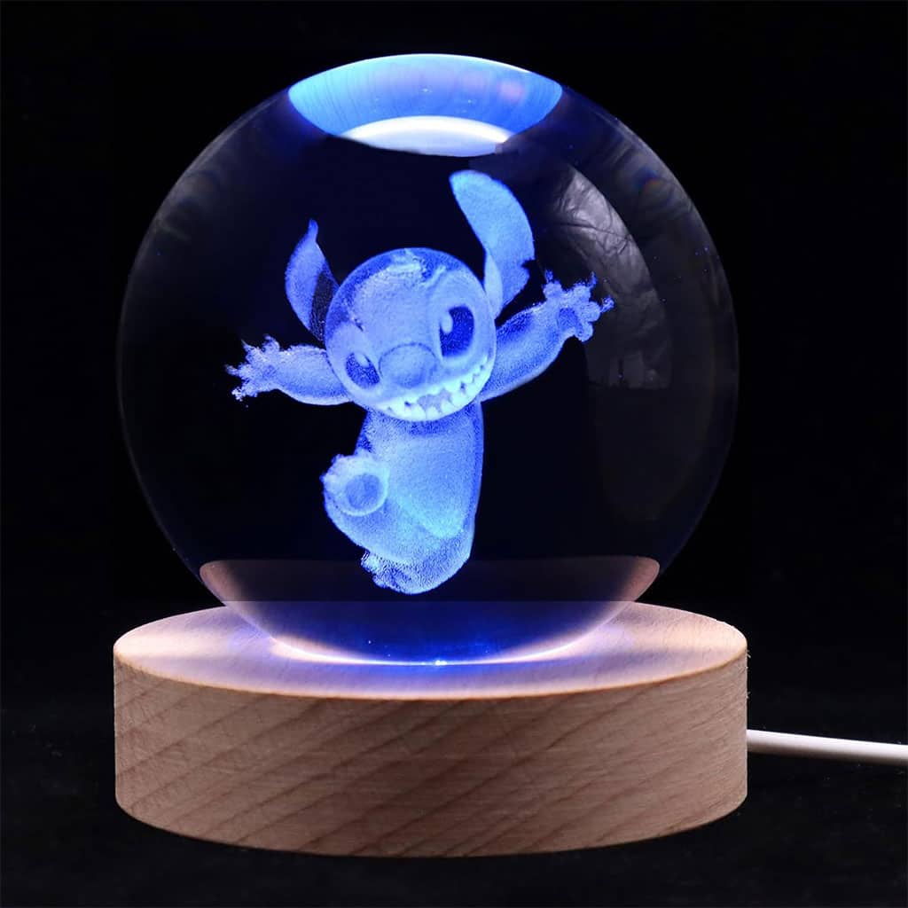 Lampe boule de projection en cristal 3D Stitch - Décoration - صورة 2