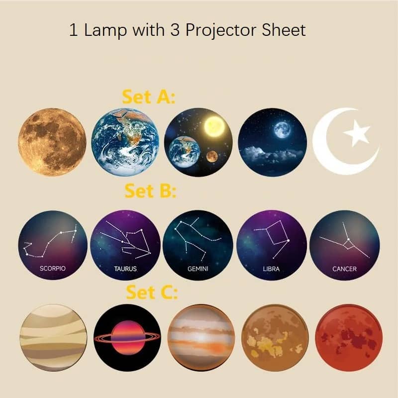 Lampe de projection de ciel étoilé avec 15 motifs – مصباح عرض القمر - Électronique - صورة 5