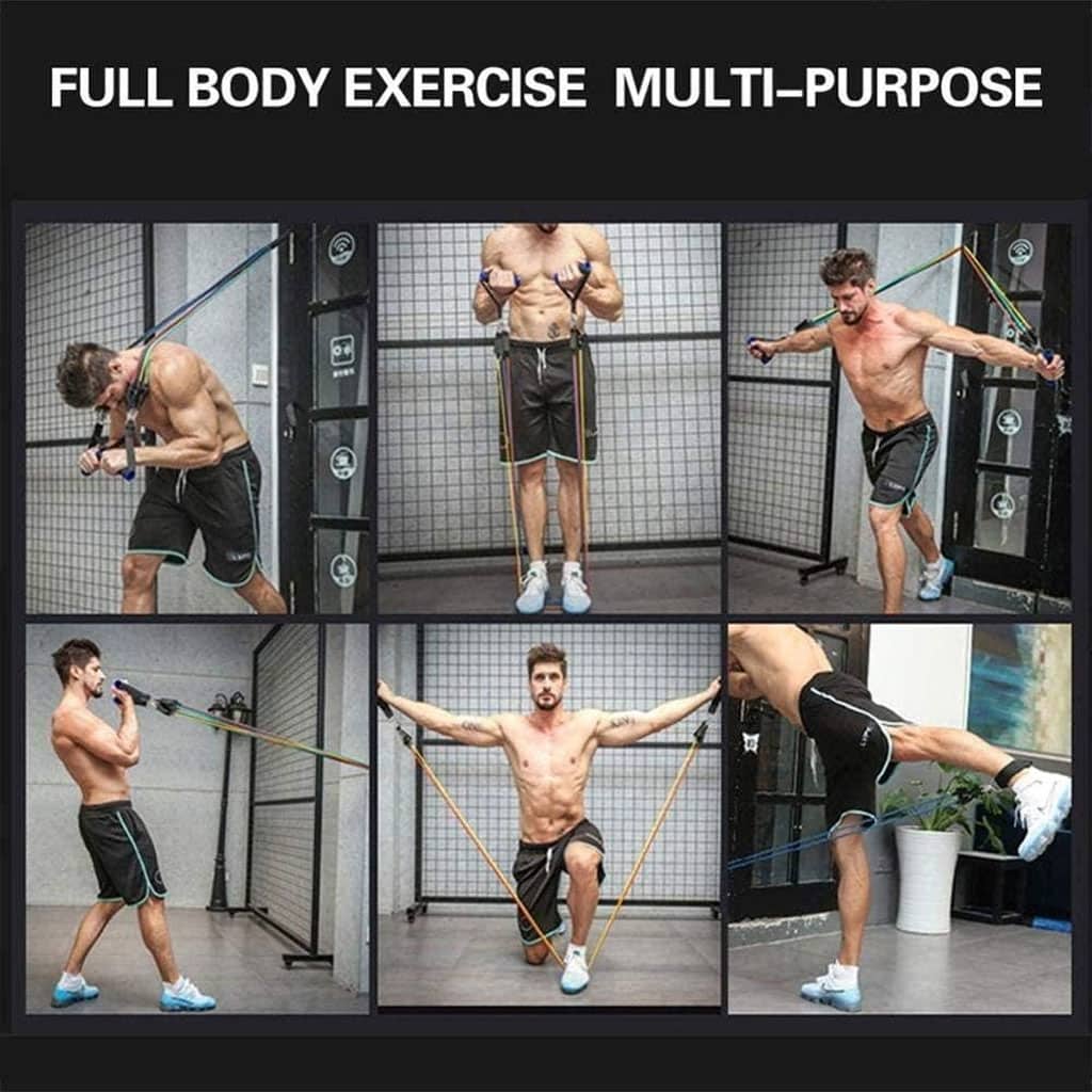 Cordes élastiques de musculation Ensemble de bandes pour sport 11Pcs (5Kg-45Kg) – طقم التدريب المنزلي - Sport - صورة 7