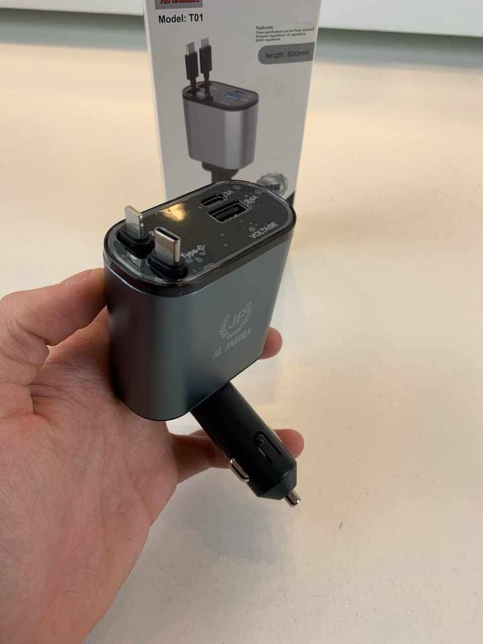 Chargeur de Voiture Rétractable 4en1 120W – شاحن سريع - Accessoires Auto/Moto - صورة 7