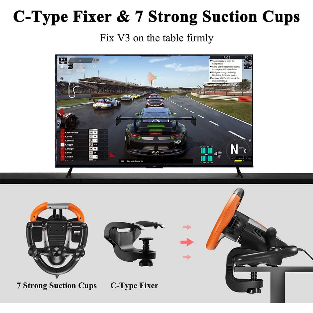 PXN V3 Pro Volant de Course à 180° avec Pédales et Retour de Vibration - Jouet & Gaming - صورة 7