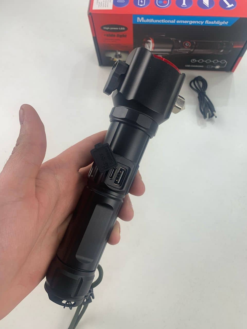 Lampe Torche Multifonctionnel LED Puissante Rechargeable par USB Avec PowerBank – طورش عالي السطوع - Camping et Randonnée - صورة 9