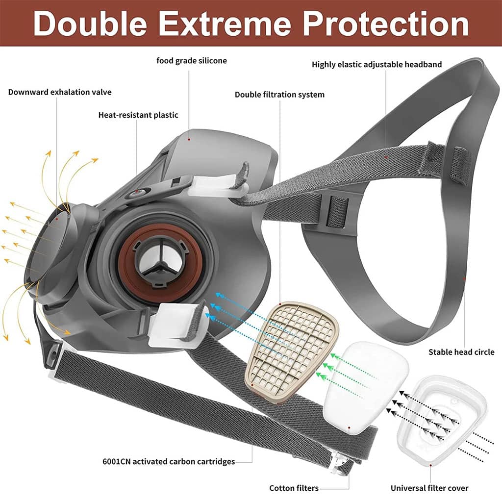 Masque respiratoire pour enlever la peinture au plomb – قناع تنفس للحرفيين - Outillage et Bricolage - صورة 5