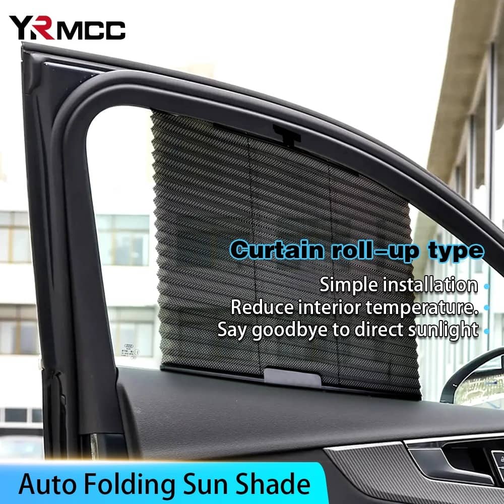 Rideau pare-soleil rétractable pour vitres de voiture 2Pcs – واقي الشمس في السيارة - Accessoires Auto/Moto - صورة 4