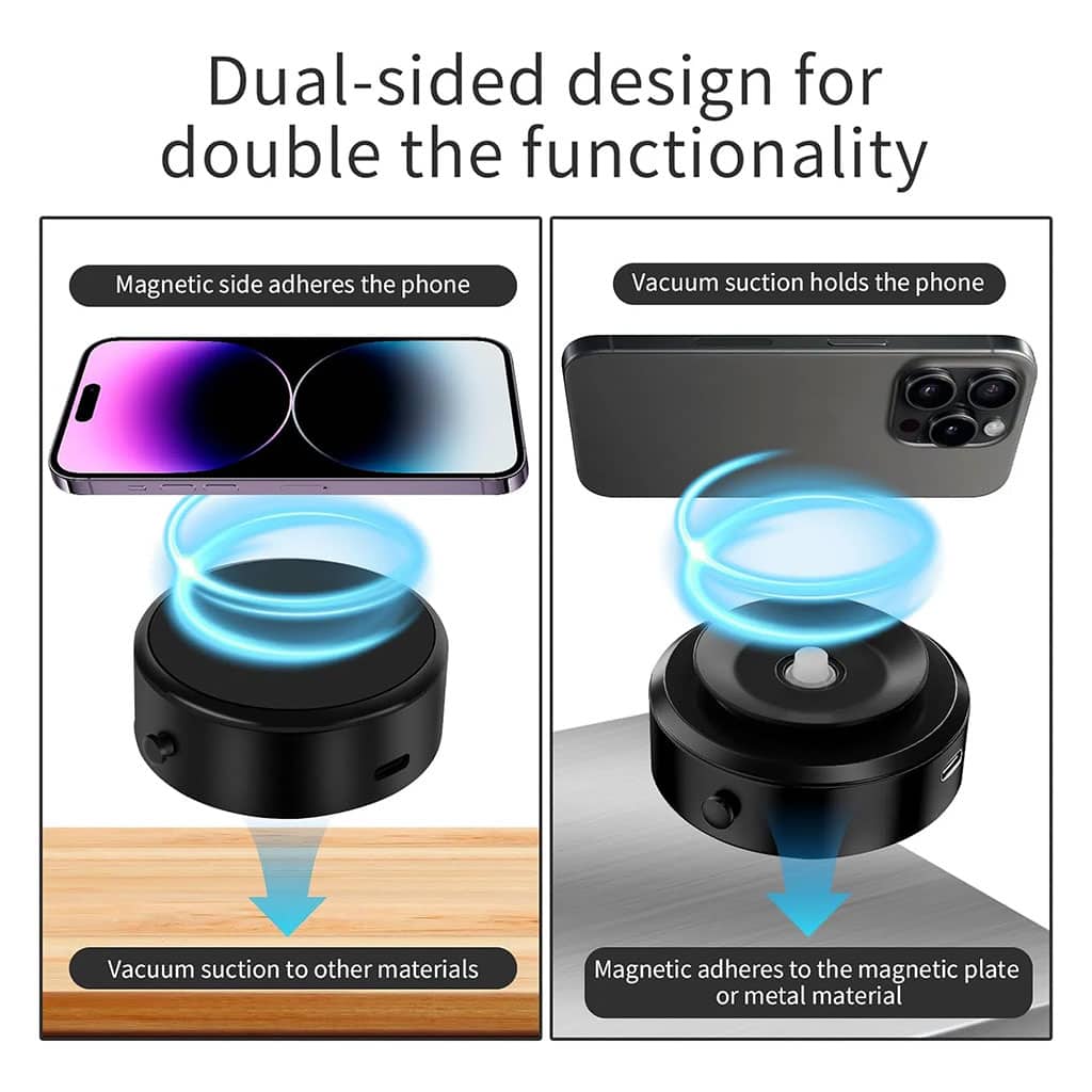 Support de téléphone double face ventouse électrique – حامل هواتف مغناطيسي - Accessoires Auto/Moto - صورة 3