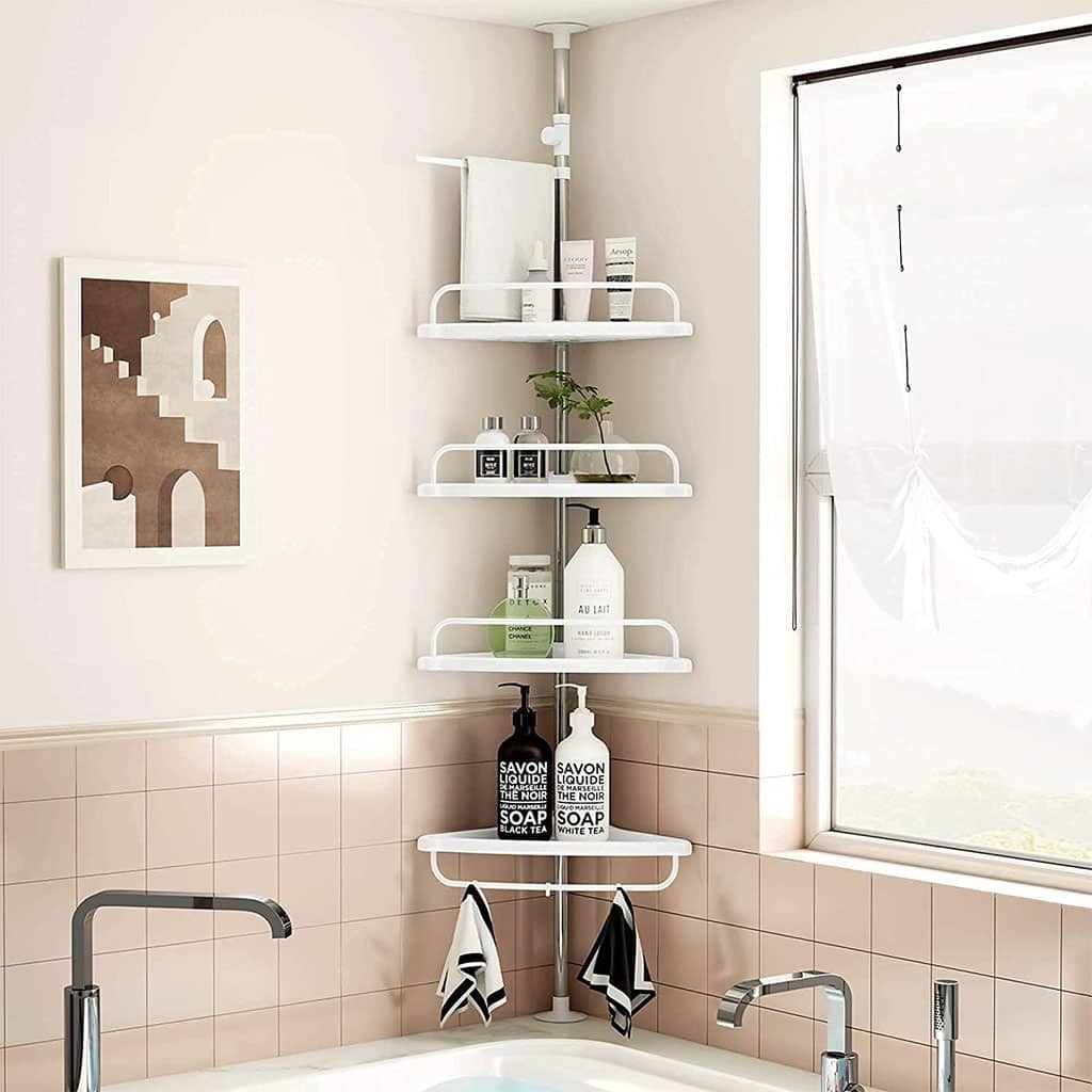 Étagère de douche d’angle à 4 niveaux réglable 320cm – رف حمام قابل للتعديل - Maison - صورة 2