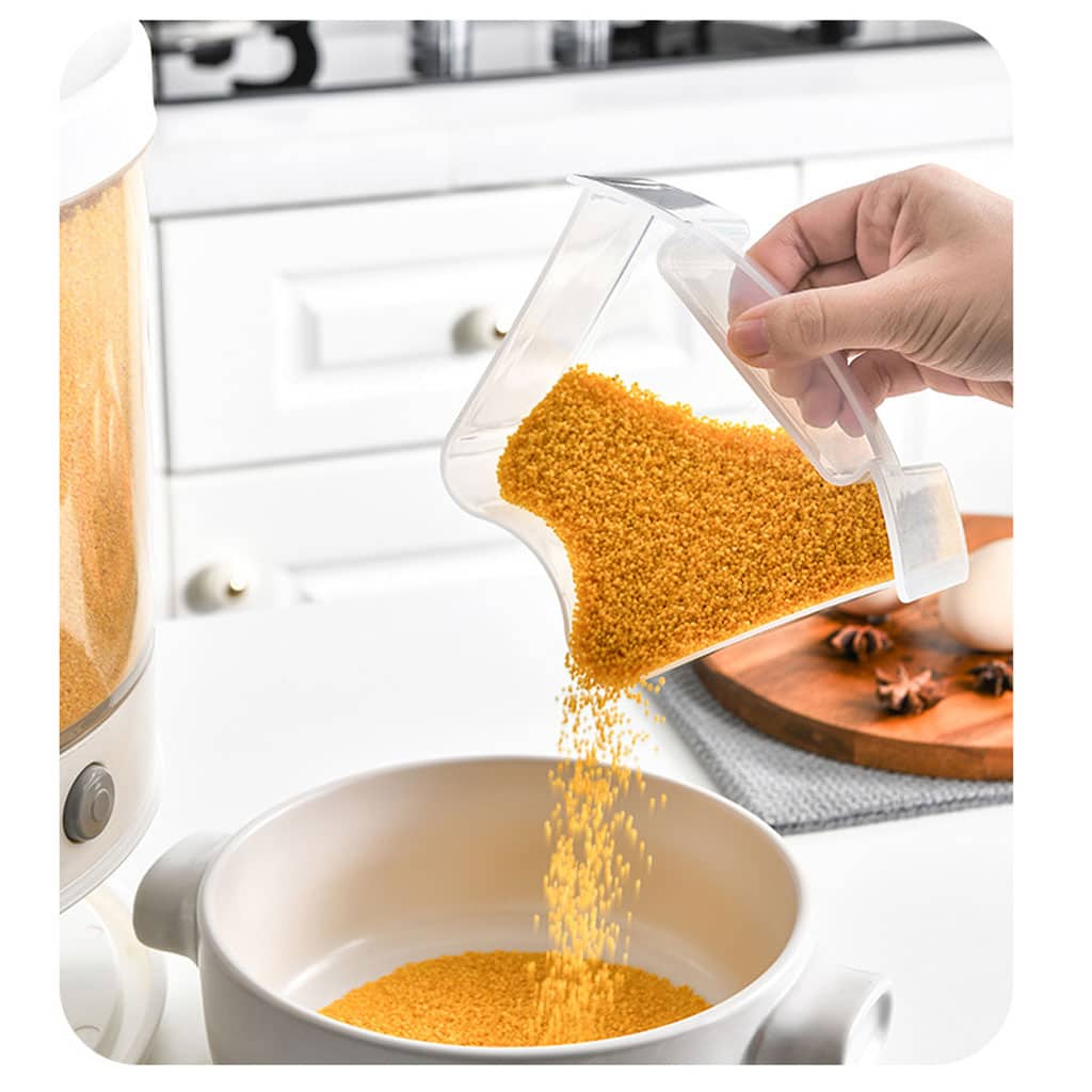 Distributeur de nourriture e récipient de stockage de céréales rotatif – حامل حبوب قابل للدوران - Cuisine - صورة 7