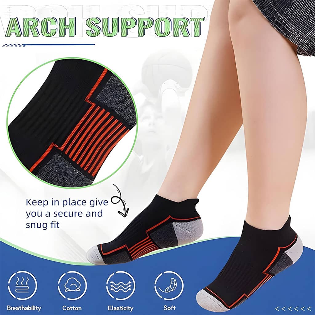 Chaussettes de Sport à la Cheville Antidérapant Orange – جوارب رياضية غير قابلة للإنزلاق - Sport - صورة 2