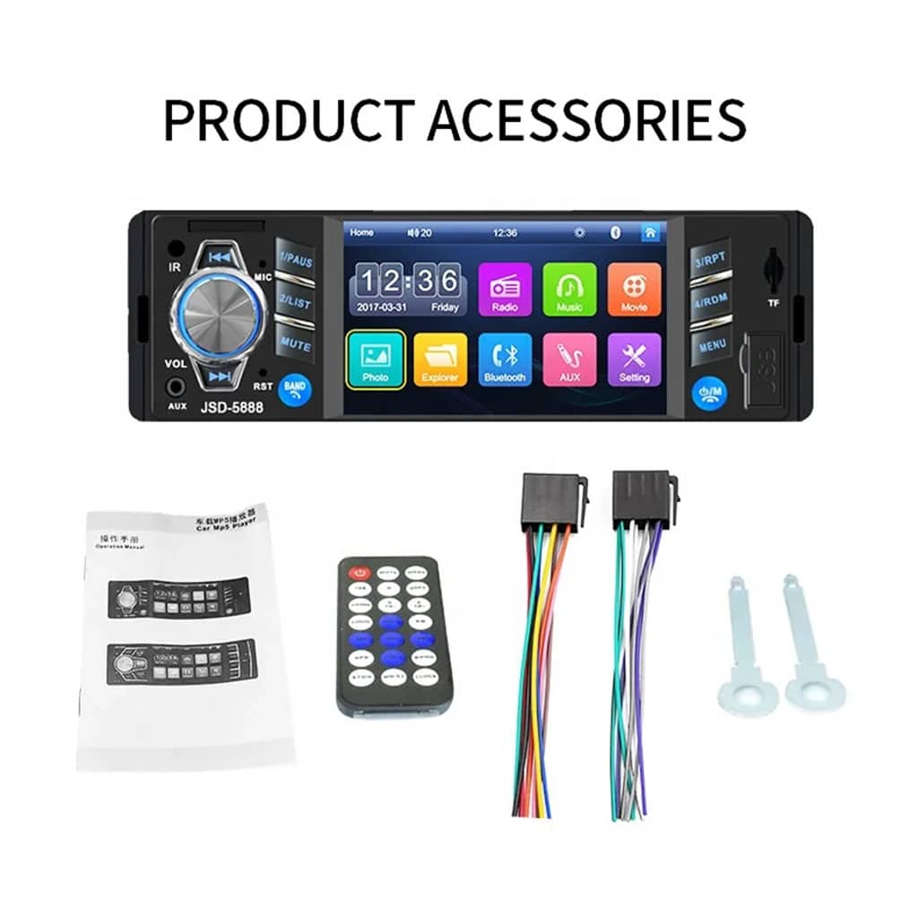 Autoradio MP5 4.1 Pouces FM Radio Ecran HD JSD-5889 – مشغل راديو السيارات - Accessoires Auto/Moto - صورة 7