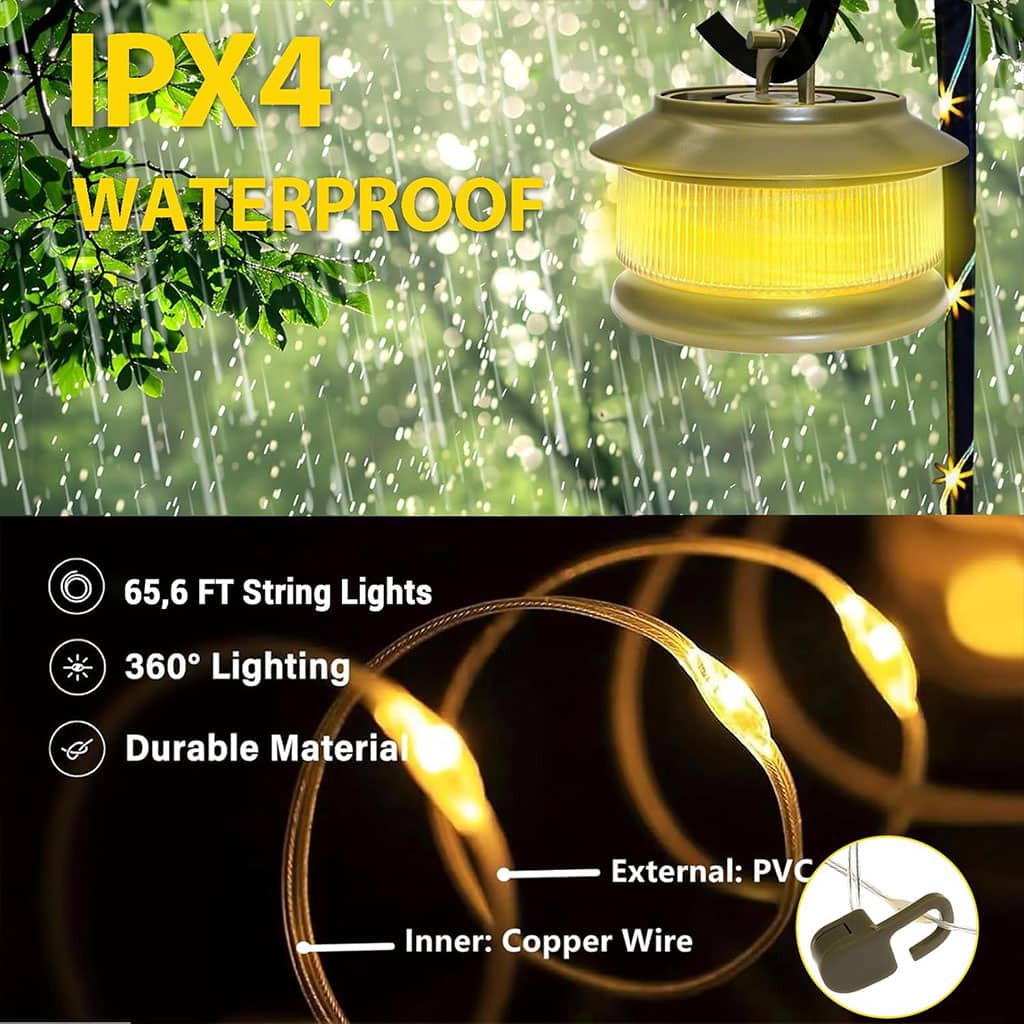 Guirlande lumineuse à rangement rapide pour camping 20m – مصباح تخييم 20 متر - Camping et Randonnée - صورة 3