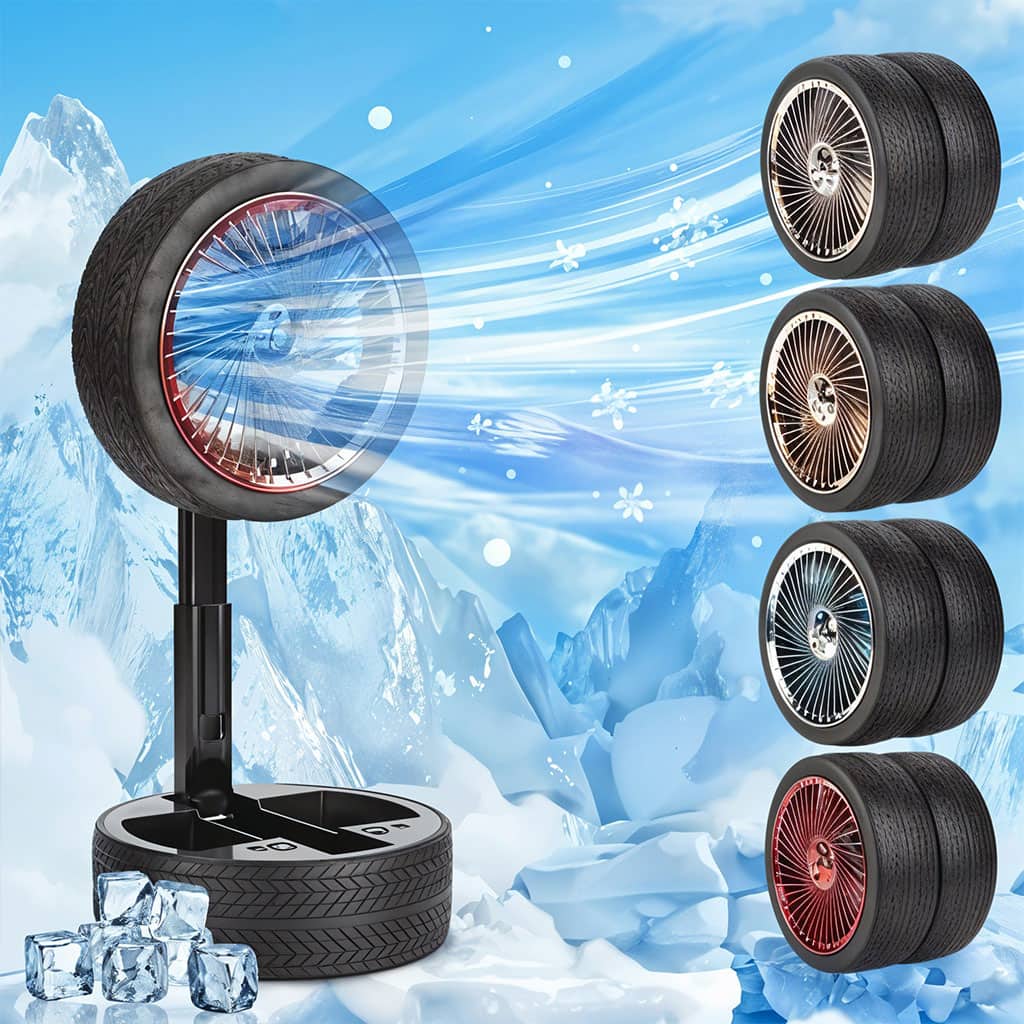 Ventilateur Pliable et Portable Forme Roue Silencieux avec 3 Vitesse – مروحة محمولة - Électronique - صورة 4