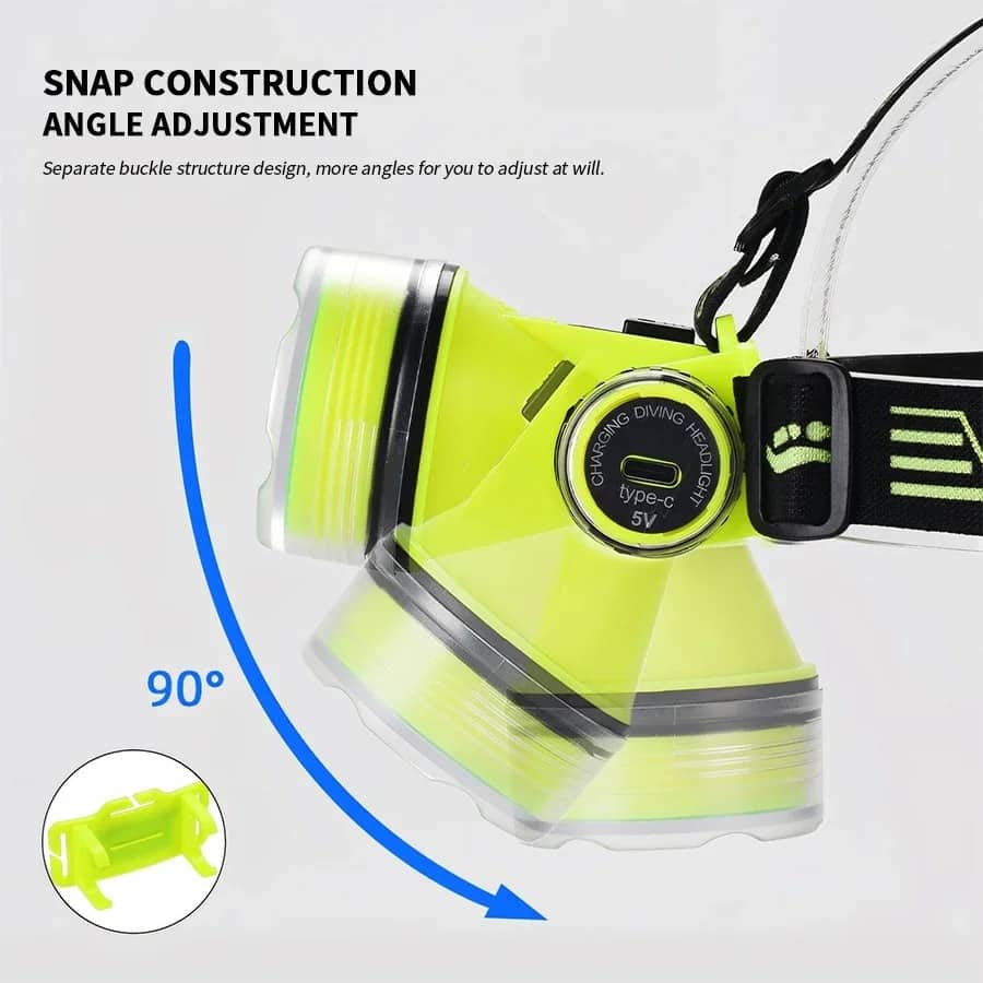 Lampe Frontale de Plongée Étanche et Rechargeable – مصباح غطس - Électronique - صورة 3