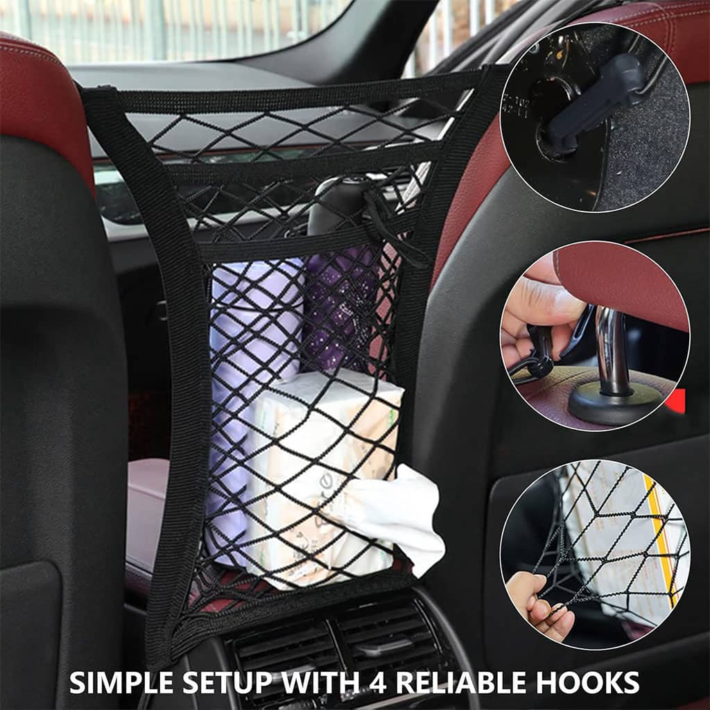 Filet de Rangement Universel en Maille pour Siège Auto – حاجز أطفال ومنظم أغراض - Accessoires Auto/Moto - صورة 2