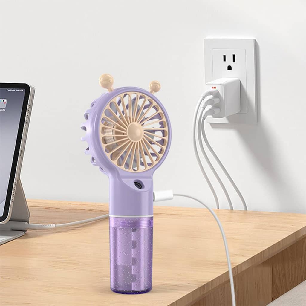 Humidificateur et Ventilateur Portatif avec Batterie Rechargeable USB 2en1 – مروحة ومعطر جو - Électronique - صورة 7