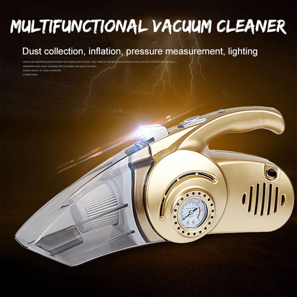 Aspirateur Portable 4 en 1 pour Voiture avec Gonfleur de Pneu Numérique – مكنسة كهربائية وجهاز نفخ العجلات - Accessoires Auto/Moto - صورة 2
