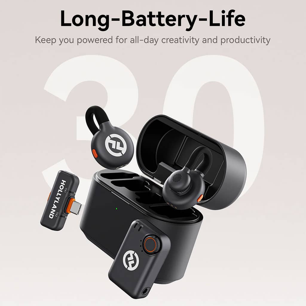 Microphone cravate sans fil Hollyland Lark M2S Combo (récepteur caméra + récepteur USB-C + câble Lightning) - Électronique - صورة 4