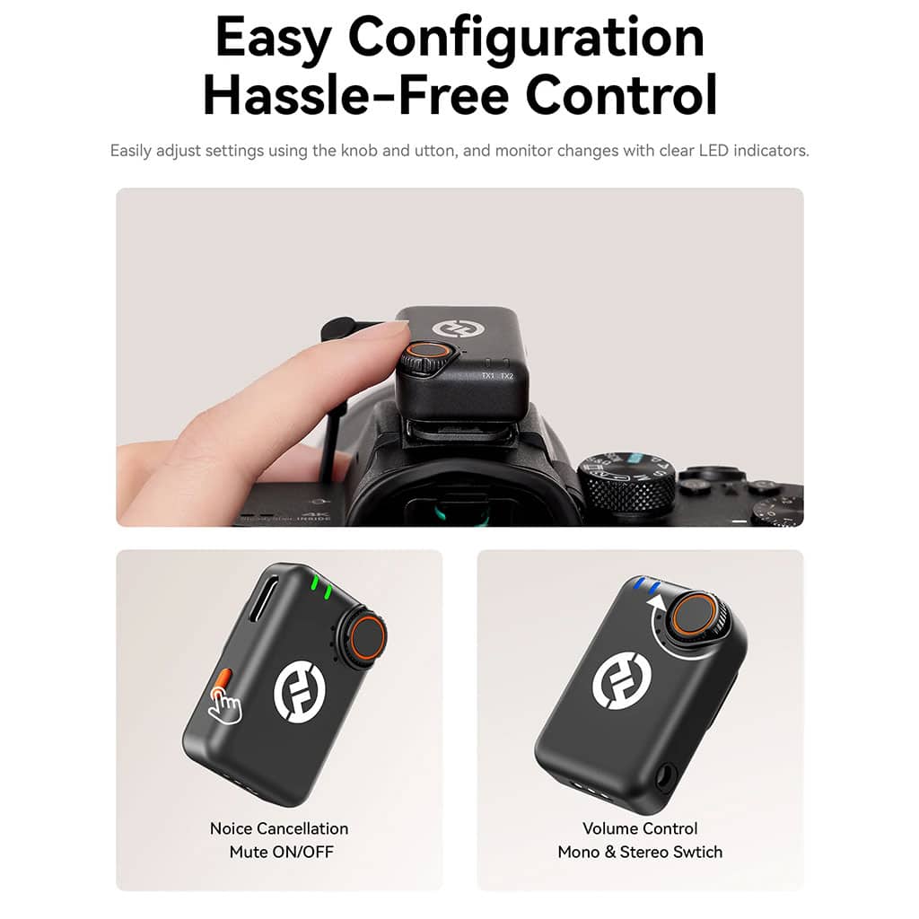 Microphone cravate sans fil Hollyland Lark M2S Combo (récepteur caméra + récepteur USB-C + câble Lightning) - Électronique - صورة 6
