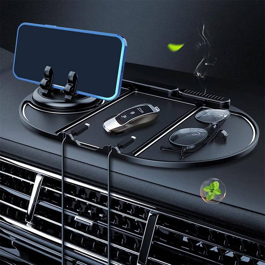 Tapis De Téléphone Antidérapant pour Voiture 6en1 Rotation à 360° – منظم أغراض في سيارة - Accessoires Auto/Moto - صورة 3