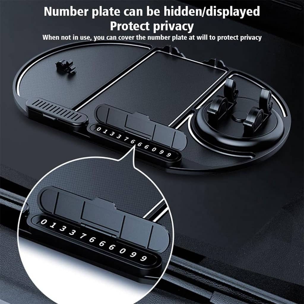 Tapis De Téléphone Antidérapant pour Voiture 6en1 Rotation à 360° – منظم أغراض في سيارة - Accessoires Auto/Moto - صورة 4