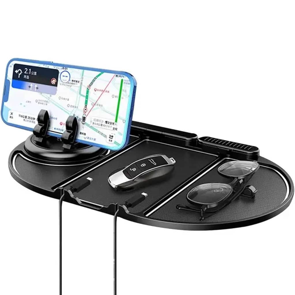 Tapis De Téléphone Antidérapant pour Voiture 6en1 Rotation à 360° – منظم أغراض في سيارة - Accessoires Auto/Moto - صورة 6