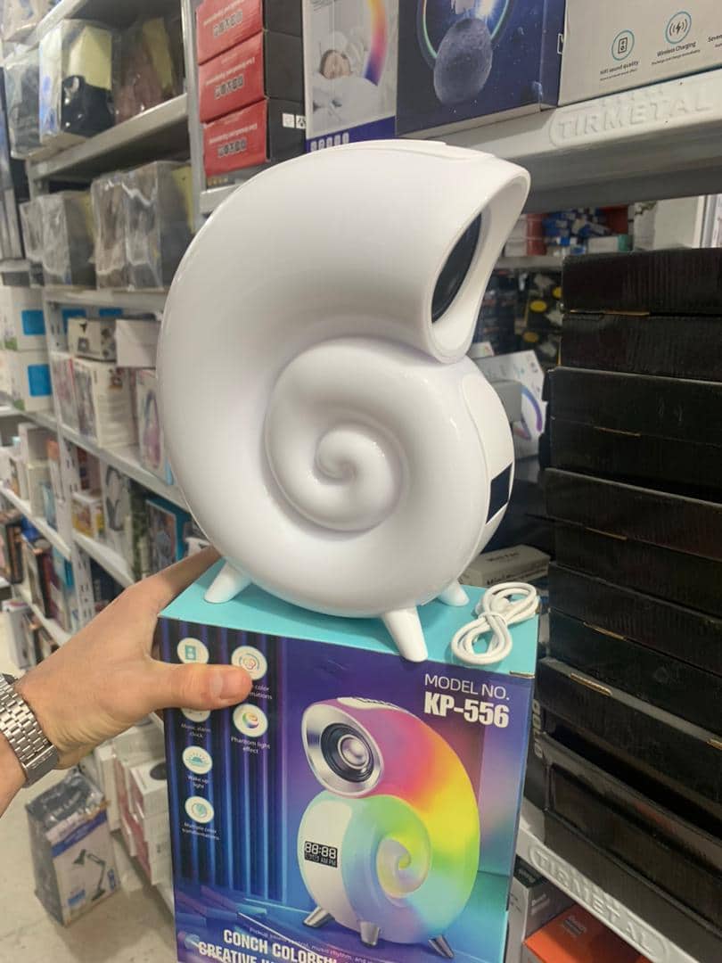 Lampe de Table avec Haut-parleur Bluetooth RGB – مكبر صوت ومنبه على شكل محارة - Électronique - صورة 7