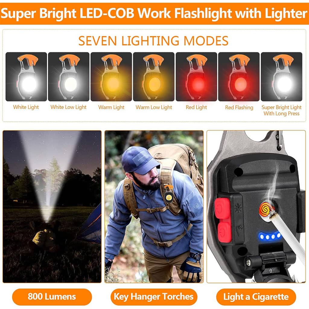 Mini Lampe LED Portable Rechargeable 8en1 – مصباح متعدد الإستعمالات - Camping et Randonnée - صورة 6