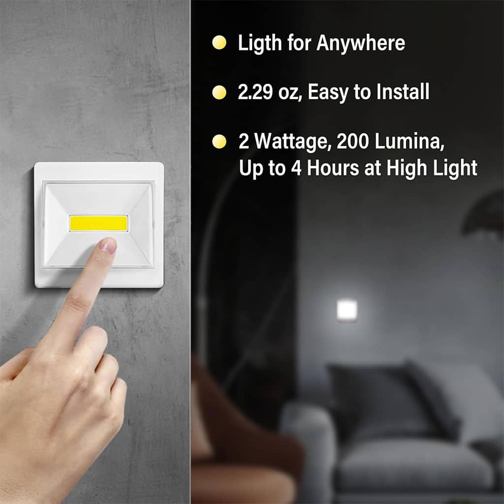 Pack de 3 Lampes Interrupteur LED COB pour Placard – طقم مصابيح إضاءة منزلية - Électronique - صورة 3