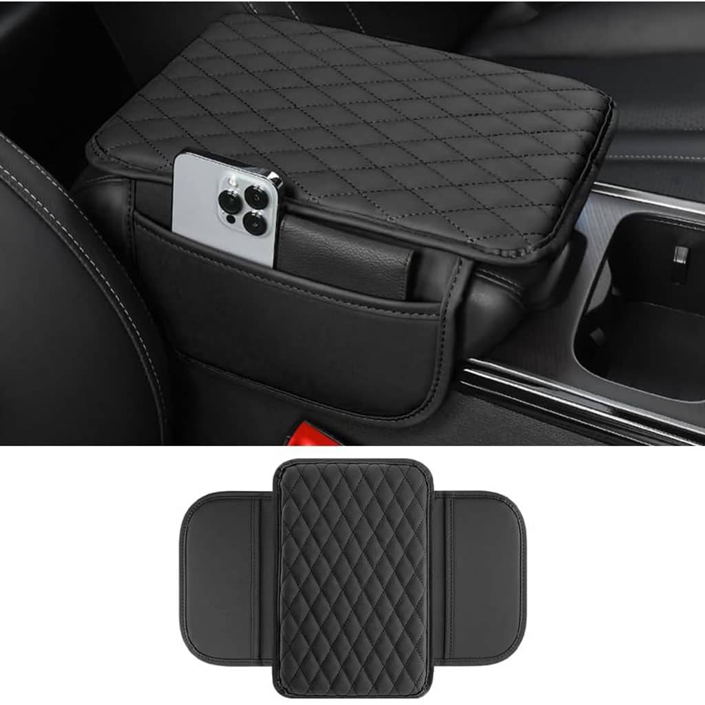 Housse fine pour Accoudoir de voiture en cuir avec 2 sacs de rangement - وسادة مسند الذراع في السيارة - Accessoires Auto/Moto - صورة 11