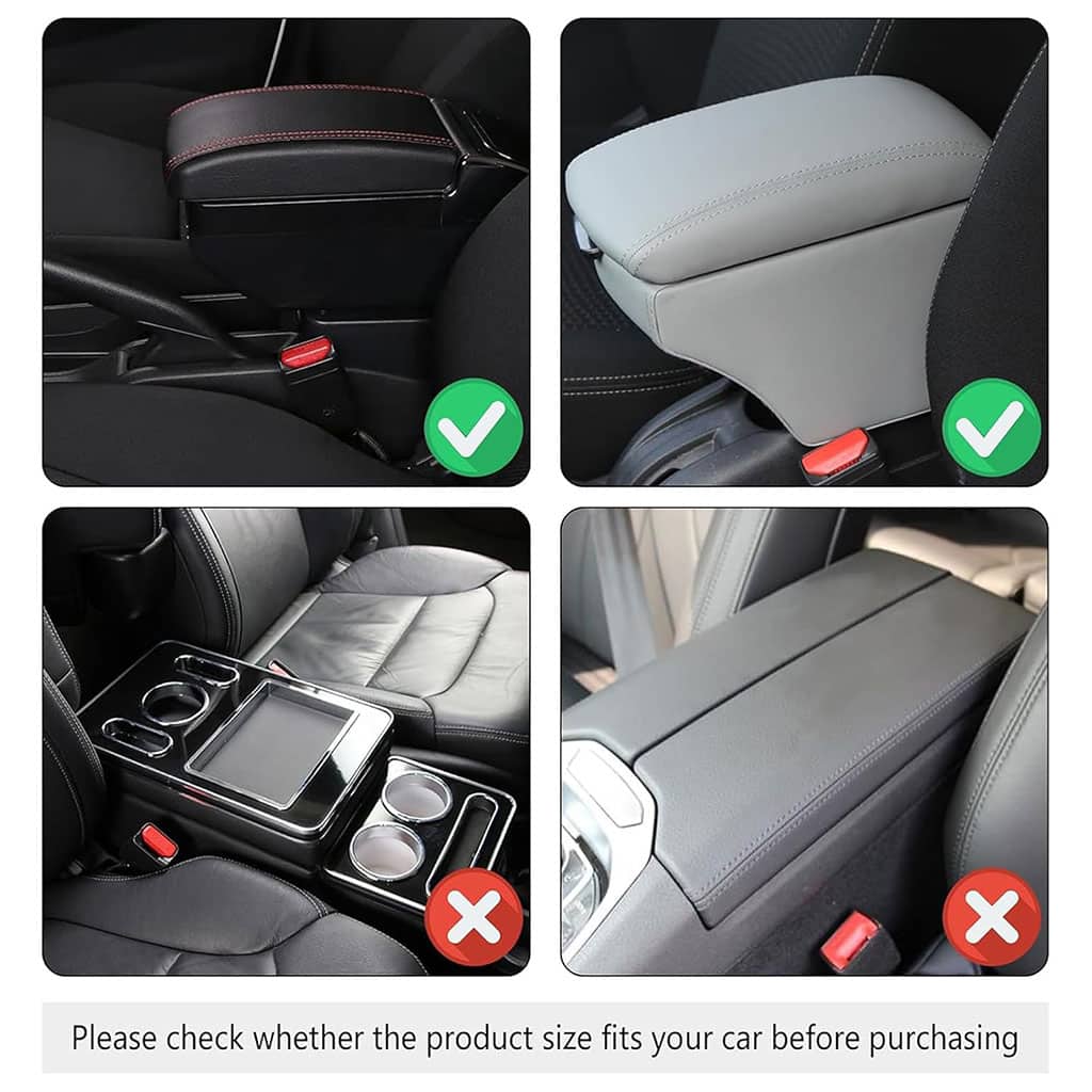 Housse fine pour Accoudoir de voiture en cuir avec 2 sacs de rangement - وسادة مسند الذراع في السيارة - Accessoires Auto/Moto - صورة 6