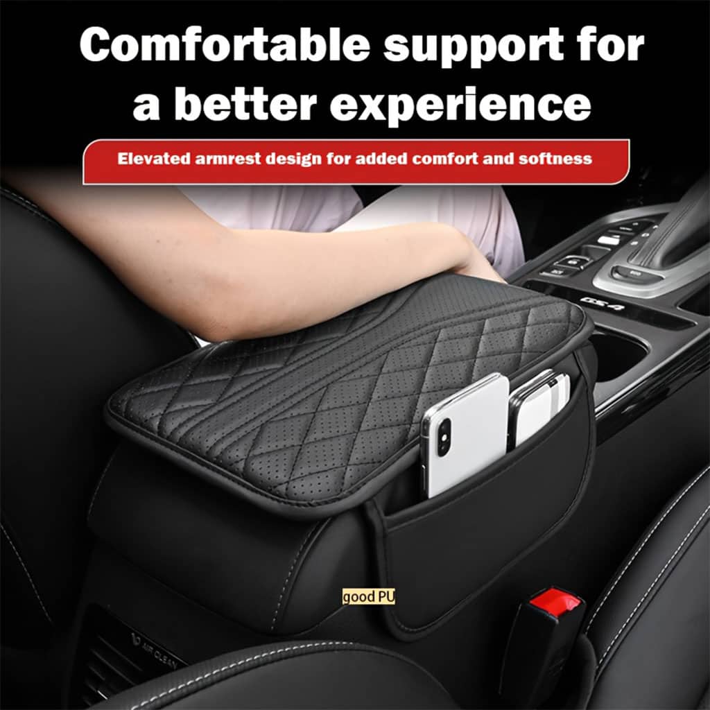 Housse fine pour Accoudoir de voiture en cuir avec 2 sacs de rangement - وسادة مسند الذراع في السيارة - Accessoires Auto/Moto - صورة 10