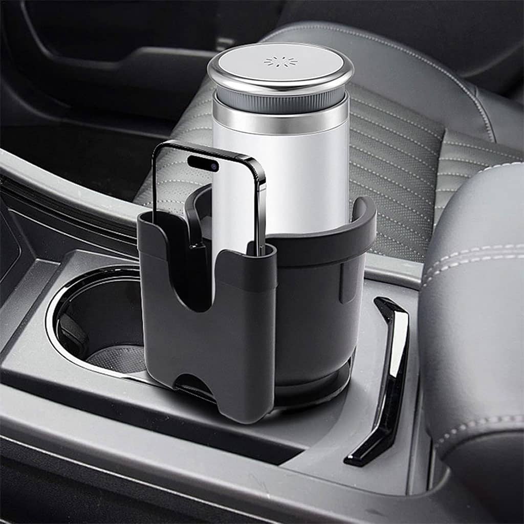 Support de téléphone pour voiture avec porte-gobelet rotation à 360° - حامل هواتف وأكواب في السيارة - Accessoires Auto/Moto - صورة 11