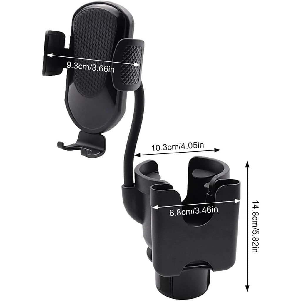 Support de téléphone pour voiture avec porte-gobelet rotation à 360° - حامل هواتف وأكواب في السيارة - Accessoires Auto/Moto - صورة 14