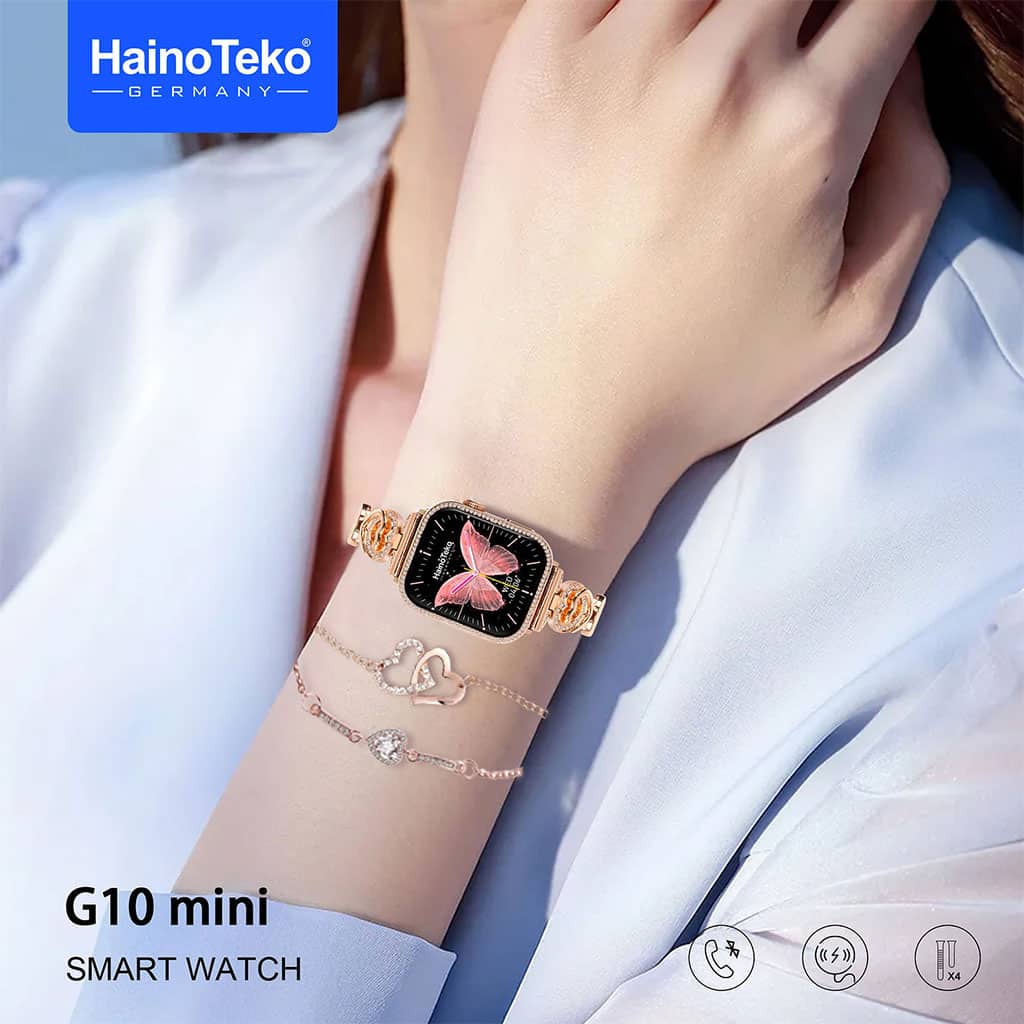 Haino Teko Germany G10 Mini Amoled Display 4 paires de bracelets – ساعة ذكية للنساء - Électronique - صورة 4
