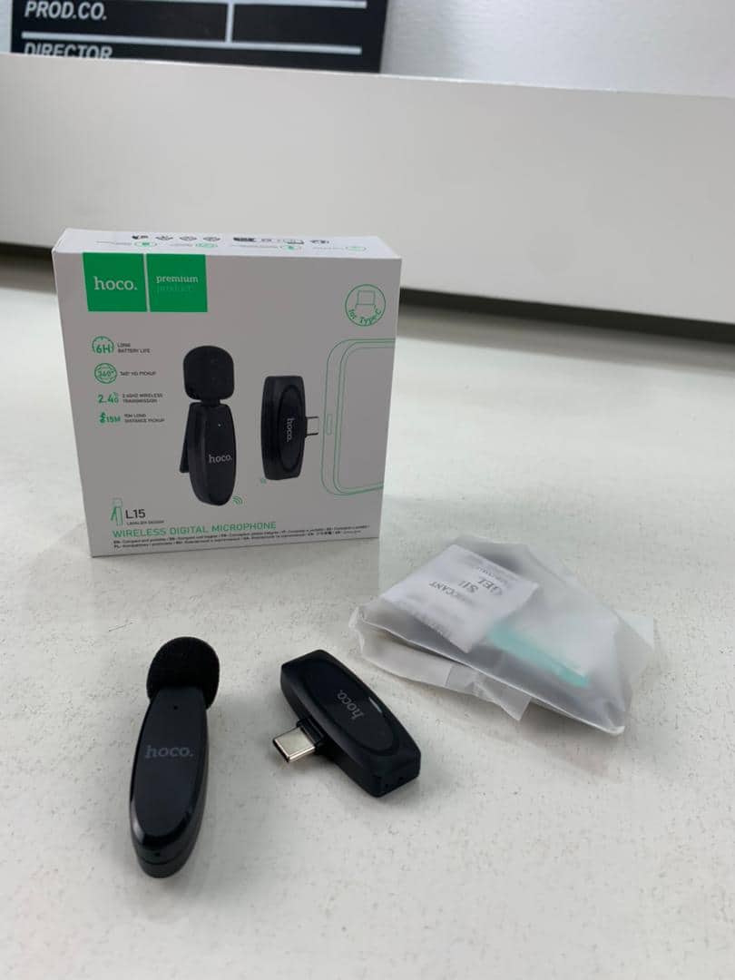 Hoco L15 Microphone Cravate Sans fil Type-C – ميكروفون لاسلكي أصلي - Électronique - صورة 7