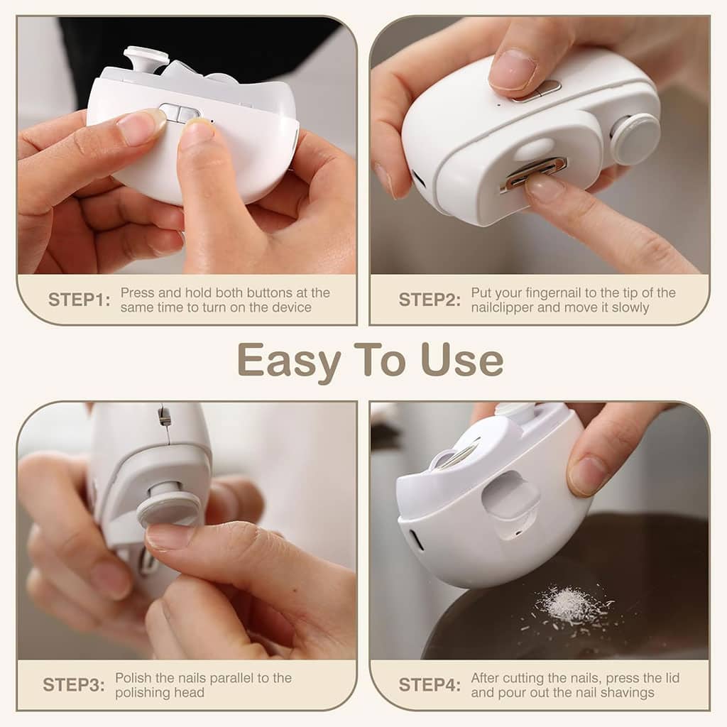 Coupe-ongles électrique 2 en 1 avec lumière LED – جهاز تقليم الأظافر للصغار والكبار - Électronique - صورة 4