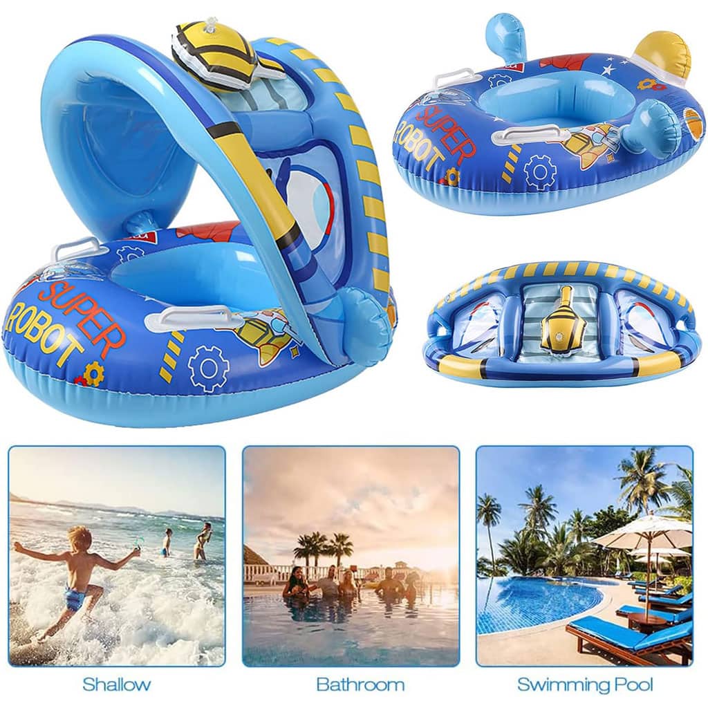 Bouée de natation gonflable pour bébé avec toit – عوامة أطفال مع مظلة - Vacance & Loisir - صورة 5