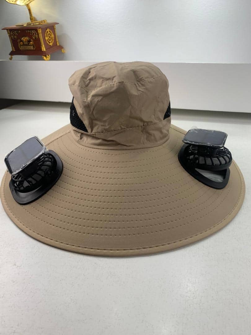 Chapeau de soleil à large bord avec double ventilateur – قبعة للحماية من الشمس مع مروحات - Vacance & Loisir - صورة 7