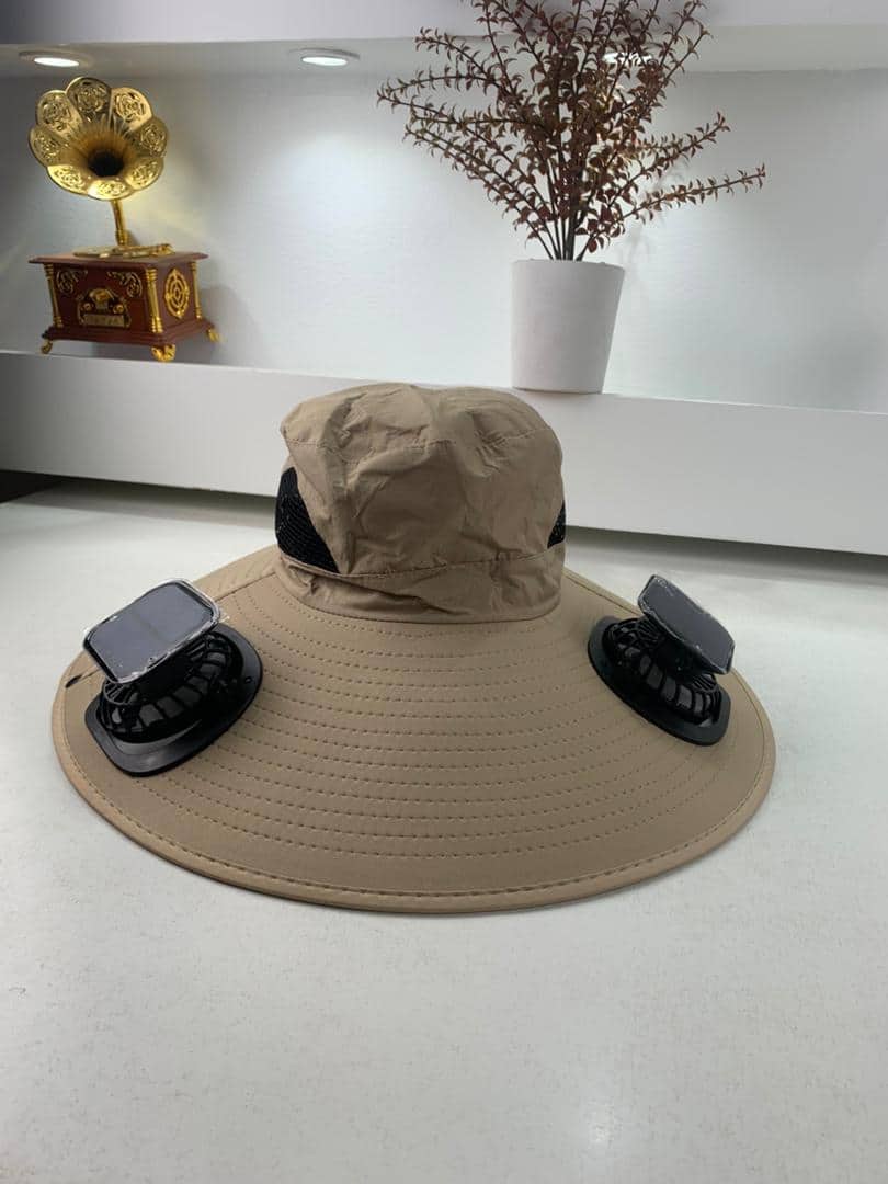 Chapeau de soleil à large bord avec double ventilateur – قبعة للحماية من الشمس مع مروحات - Vacance & Loisir - صورة 8